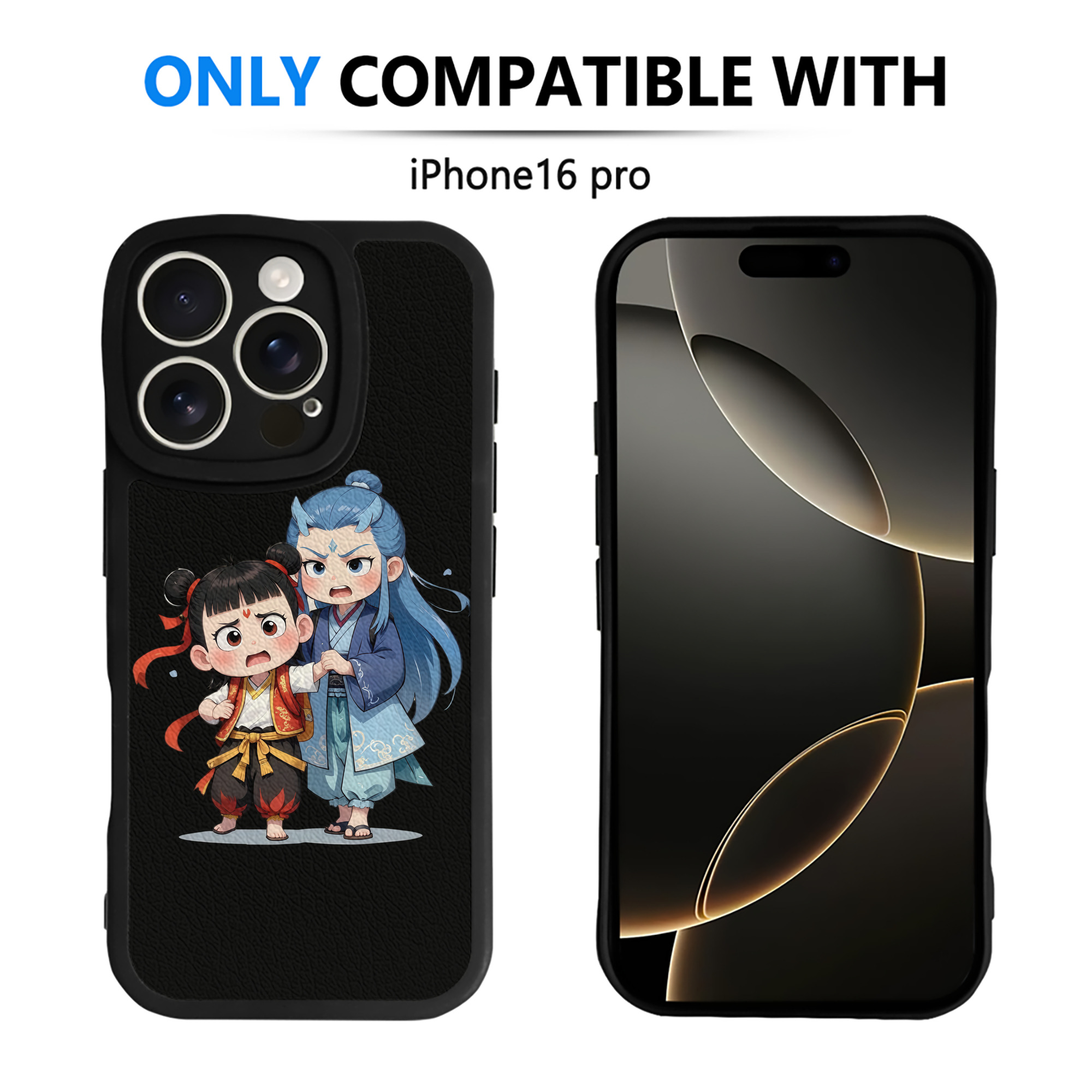 （画像用） Ne Zha 2 ナタ 魔童の大暴れ 【iPhone 16シリーズ対応】シリコンスマホケース（レザー調） 材質：シリコン